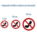 Absatzschuhe verboten Aufkleber – robuster Verbotssticker für Boden- & Objektschutz (10 cm 1 Stück)