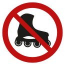 Selbstklebende Aufkleber - Inliner & Rollschuhe verboten - Piktogramm zum Schutz vor Gefahren, Schäden an Fußböden  5 cm 1 Stück