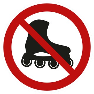 Inliner & Rollschuhe verboten Aufkleber – wetterfester Verbotssticker (10 cm 1 Stück)
