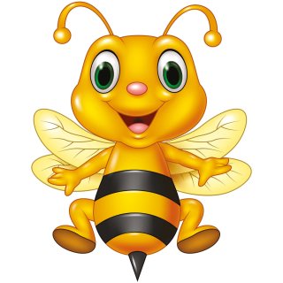 Aufkleber lustige Honig Biene mit Stachel Sticker selbstklebend Autoaufkleber Bild Dekoration Wohnmobile Wohnwagen Kindergarten Imkerei
