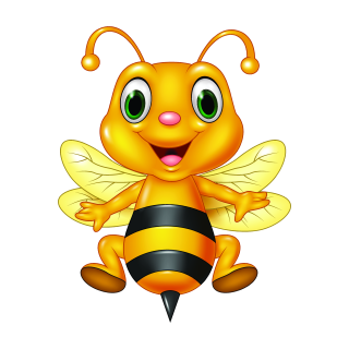 Smile Aufkleber – Lustige Honigbiene mit Stachel als wetterfester Sticker