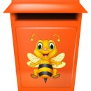 Aufkleber lustige Honig Biene mit Stachel Sticker selbstklebend Autoaufkleber Bild Dekoration Wohnmobile Wohnwagen Kindergarten Imkerei