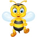 Aufkleber lustige Honig Biene mit Stachel selbstklebend...