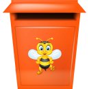 Kleberio Aufkleber lustige Honig Biene mit Stachel selbstklebend Sticker Autoaufkleber Motorradhelm Dekoration Caravan Wohnwagen Imkerei 21 x 19 cm