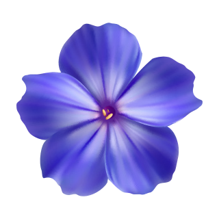 Blaue Petunie Aufkleber – wetterfester Blumensticker für Fenster & mehr (9 x 10 cm)