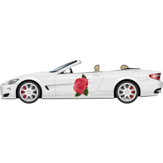 Aufkleber Rose rot Autoaufkleber wasserfest Blumen Mülltonne Blumenwiese Dekoration selbstklebend Liebe Freundschaft 14 x 20 cm