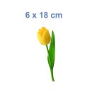 Gelbe Tulpe Aufkleber – Wetterfester Blumen-Sticker von Kleberio (6 x 18 cm)