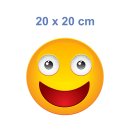 Lachender Smile Aufkleber – Wetterfester Sticker für Innen & Außen (20 x 20 cm)