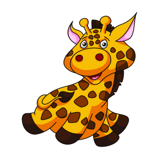 Giraffe Aufkleber – lustiger Tier-Sticker für Kinder & Co. (12 x 10 cm)