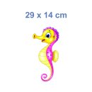 Lustiges Seepferdchen Aufkleber – bunter Smile Sticker für Auto & Fenster (29 x 14 cm)