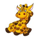 Aufkleber Sticker Giraffe 20 x 23 cm lustig coole Sticker für Kinder selbstklebend Autoaufkleber Bild