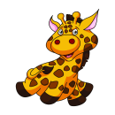Giraffe Aufkleber – lustiger Tier-Sticker für Kinder & Co. (23 x 20 cm)