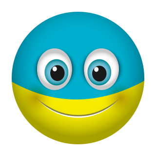 Ukraine Smile Aufkleber – Wetterfester Sticker für Innen & Außen (20 x 20 cm)