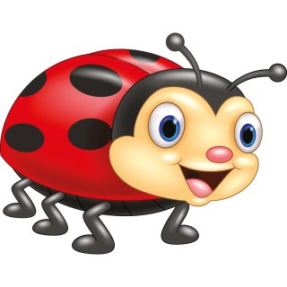 Marienkäfer Wandbild – fröhliche Tier-Deko für Kinderzimmer & Co. (44 x 35 cm)