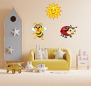 Wandbild Set Biene, Marienkäfer & Sonne – fröhliche Kinderzimmer-Deko (kleines Set)