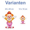 Aufkleber Clown Circus Sticker Set selbstklebend Autoaufkleber Kinder Album Kindergarten Wohnwagen Dekoration Set Car Caravan 12 x 10 cm