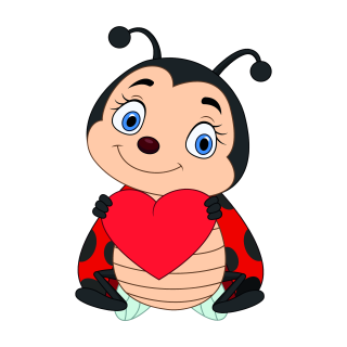 Marienkäfer mit Herz Aufkleber Set – süßer Sticker für Auto, Fenster & mehr (13 x 9 cm)