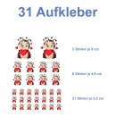 Aufkleber Marienkäfer mit Herz Sticker Heckscheibenaufkleber selbstklebend Autoaufkleber Sticker für Kinder Valentinstag Set Car Wohnwagen wetterfest