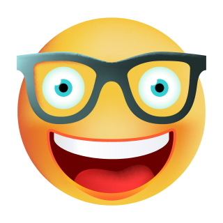 Nerd lachend mit Brille – Witziger Smile Aufkleber für jede Oberfläche