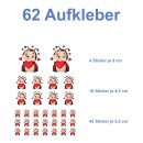 Aufkleber Marienkäfer mit Herz Sticker selbstklebend Autoaufkleber Sticker für Kinder Valentinstag Set Car Wohnwagen wetterfest 62 Aufkleber
