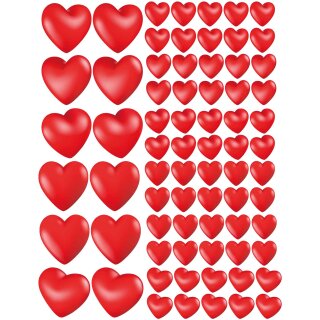 Sticker Herzen Aufkleber Hochzeit Foto Album selbstklebend Herzform 3D Kinder Setangebot Geburtstagsfeier Valentinstag Dekoration wetterfest 72 Herzen