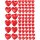 Setangebote Aufkleber – Rote Herz Sticker für Hochzeit & Valentinstag (72 Herzen)
