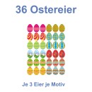 Aufkleber Osterhase mit Ostereier selbstklebend Osterschmuck Sticker für Kinder Ostern Set Car Wohnwagen wetterfest 36 Ostereier