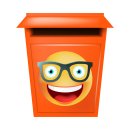 Nerd lachend mit Brille – Witziger Smile Aufkleber für jede Oberfläche (10 x 10 cm)