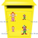 Setangebote Clown Aufkleber – bunte Sticker-Sets für Fenster & Auto (20 Clowns)