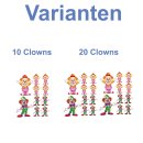 Setangebote Clown Aufkleber – bunte Sticker-Sets für Fenster & Auto (20 Clowns)