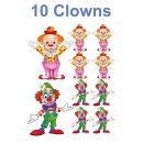 Setangebote Clown Aufkleber – bunte Sticker-Sets für Fenster & Auto (20 Clowns)