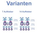 Aufkleber Osterhase mit Osterei selbstklebend wetterfest Osterschmuck Sticker für Kinder Ostern Kinder Album Wohnwagen