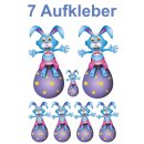 Aufkleber Osterhase mit Osterei selbstklebend wetterfest Osterschmuck Sticker für Kinder Ostern Kinder Album Wohnwagen 7 Osterhasen