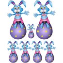 Setangebote Aufkleber – Osterhase mit Osterei, wetterfest & bunt (7 Osterhasen)