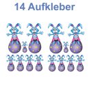 Aufkleber Osterhase mit Osterei selbstklebend wetterfest Osterschmuck Sticker für Kinder Ostern Kinder Album Wohnwagen 14 Osterhasen
