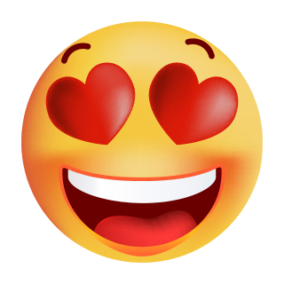 Herzaugen lachend Smile Aufkleber – wetterfest & langlebig