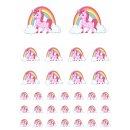 Aufkleber Sticker Mädchen lustiges Einhorn mit Regenbogen Stickerbuch Stickeralbum Party Spielzeug Kinder Pony wasserfeste Fahrrad