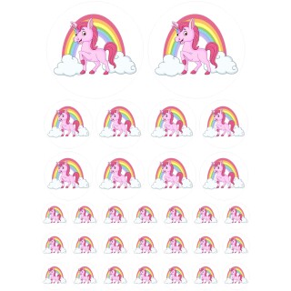 Aufkleber Sticker Mädchen lustiges Einhorn mit Regenbogen Stickerbuch Stickeralbum Party Spielzeug Kinder Pony wasserfeste Fahrrad 31 Aufkleber