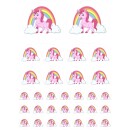 Aufkleber Sticker Mädchen lustiges Einhorn mit Regenbogen Stickerbuch Stickeralbum Party Spielzeug Kinder Pony wasserfeste Fahrrad 62 Aufkleber