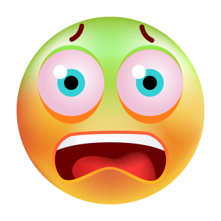 Erschreckt und Grün im Gesicht Aufkleber – Wetterfester Sticker