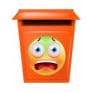 Erschreckt und Grün im Gesicht Aufkleber – Wetterfester Sticker