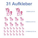 Aufkleber Sticker Mädchen schönes Einhorn Stickerbuch Stickeralbum Spielzeug Kinder Pony Geburtstag Fahrrad wasserfest
