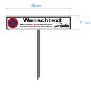 Wunschtext Parkplatzschild 52x11cm Pfosten 75 cm