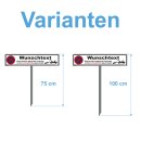 Parkplatzschild - Wunschtext - 52 x 11 cm mit Einschlagpfosten Parkverbots Schild Verbotsschild Einfahrt freihalten parken verboten Pfosten 100 cm