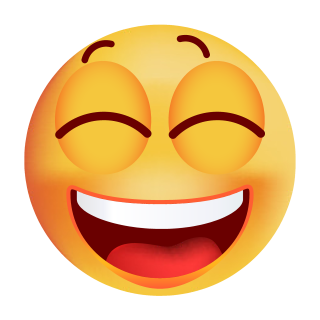 Smile Aufkleber – Lachend mit geschlossenen Augen, wetterfest & langlebig