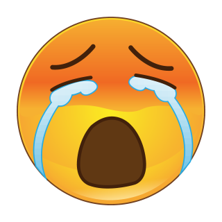 Traurig Heulen mit Tränen – Wetterfester Aufkleber für Innen & Außen