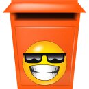 Aufkleber mit Sonnenbrille und lachend wetterfest Autoaufkleber Wohnmobil Mülltonnenaufkleber Wohnwagen