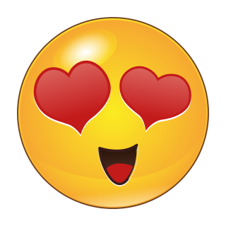 Lachend mit Herzaugen – Smile Aufkleber für jede Gelegenheit