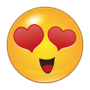 Lachend mit Herzaugen – Smile Aufkleber für...