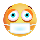 Traurig Krank mit Maske Aufkleber – Wetterfest und...